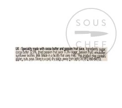Ingredients Valrhona Passion Fruit Inspiration - Couverture 250g 7 Ingredients Valrhona Passion Fruit Inspiration - Couverture 250g -Sous Chef Boutique AA0126 ValrhonaPassionFruitCouverture250gnutrition