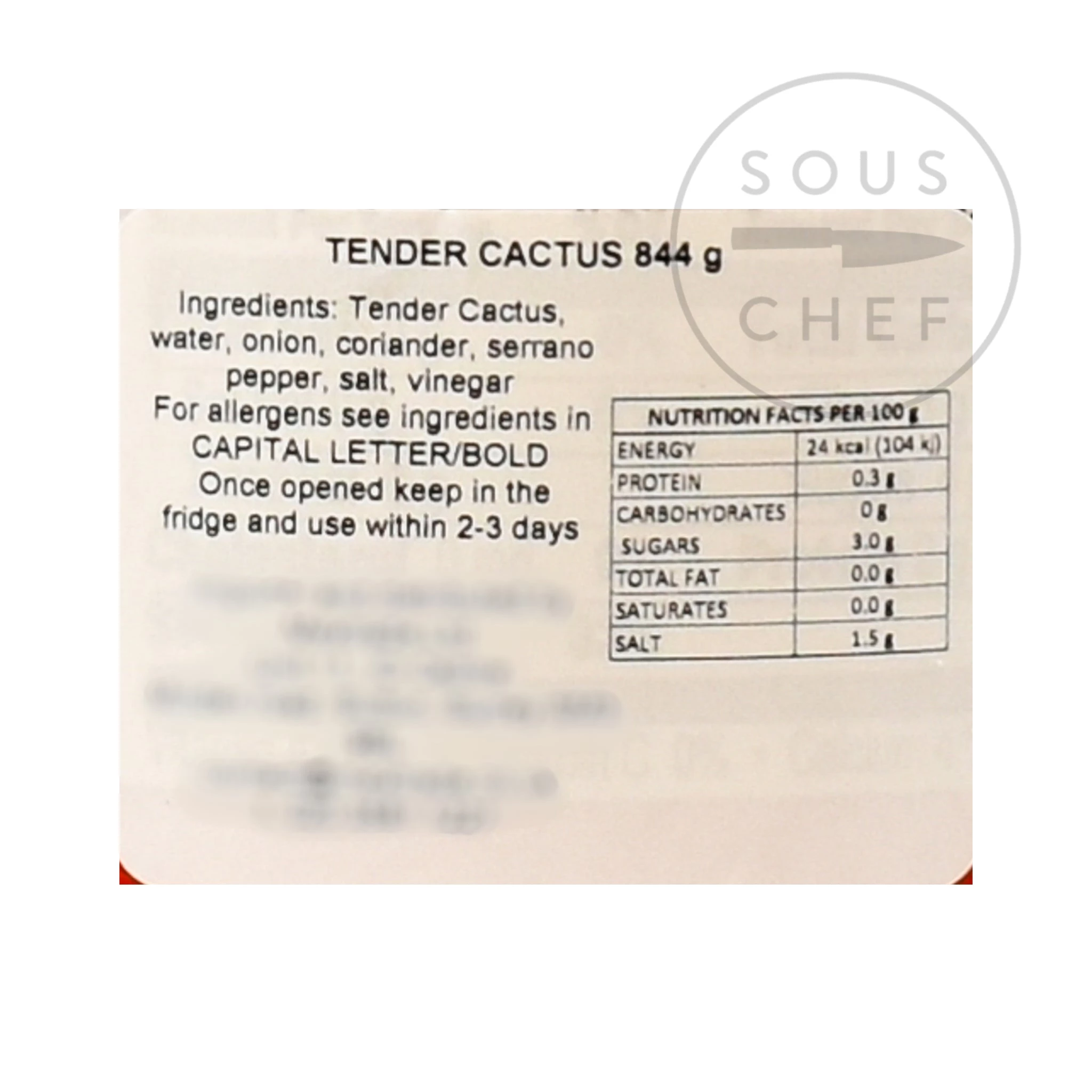La Costena Cactus 825g Ingredients 5 La Costena Cactus 825g Ingredients – Image 3