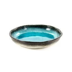 Kiji Stoneware & Ceramics Kiji Stoneware & Céramique Turquoise Grand Plat Rond 21.5cm Dia X 4cm Haut