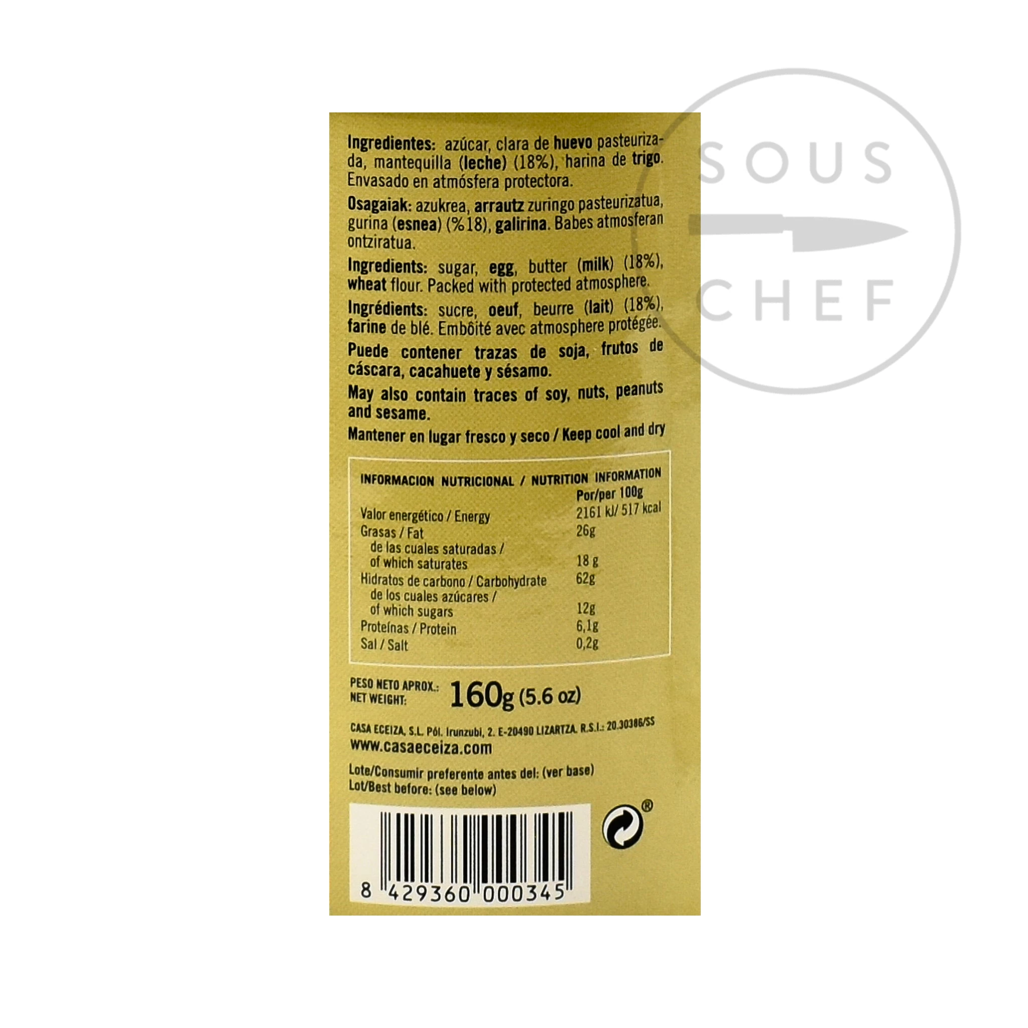 Casa Eceiza Chocolate Bars & Confiserie Cigarrillos 160g 4 Casa Eceiza Chocolate Bars & Confiserie Cigarrillos 160g – Image 2