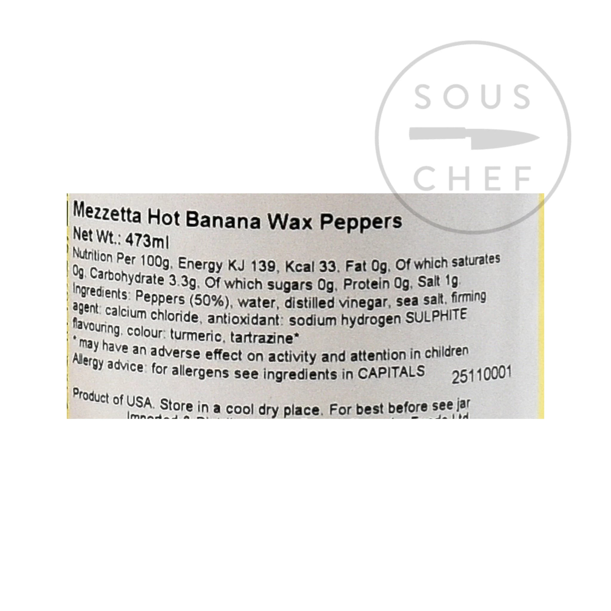 Mezzetta Hot Banana Wax Peppers 473g Ingredients 4 Mezzetta Hot Banana Wax Peppers 473g Ingredients – Image 2