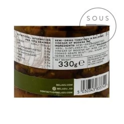 Belazu Bélazu Tomates Balsamiques 330g -Sous Chef Boutique BZ0019 BelazuBalsamicTomatoes330g nutrition 2