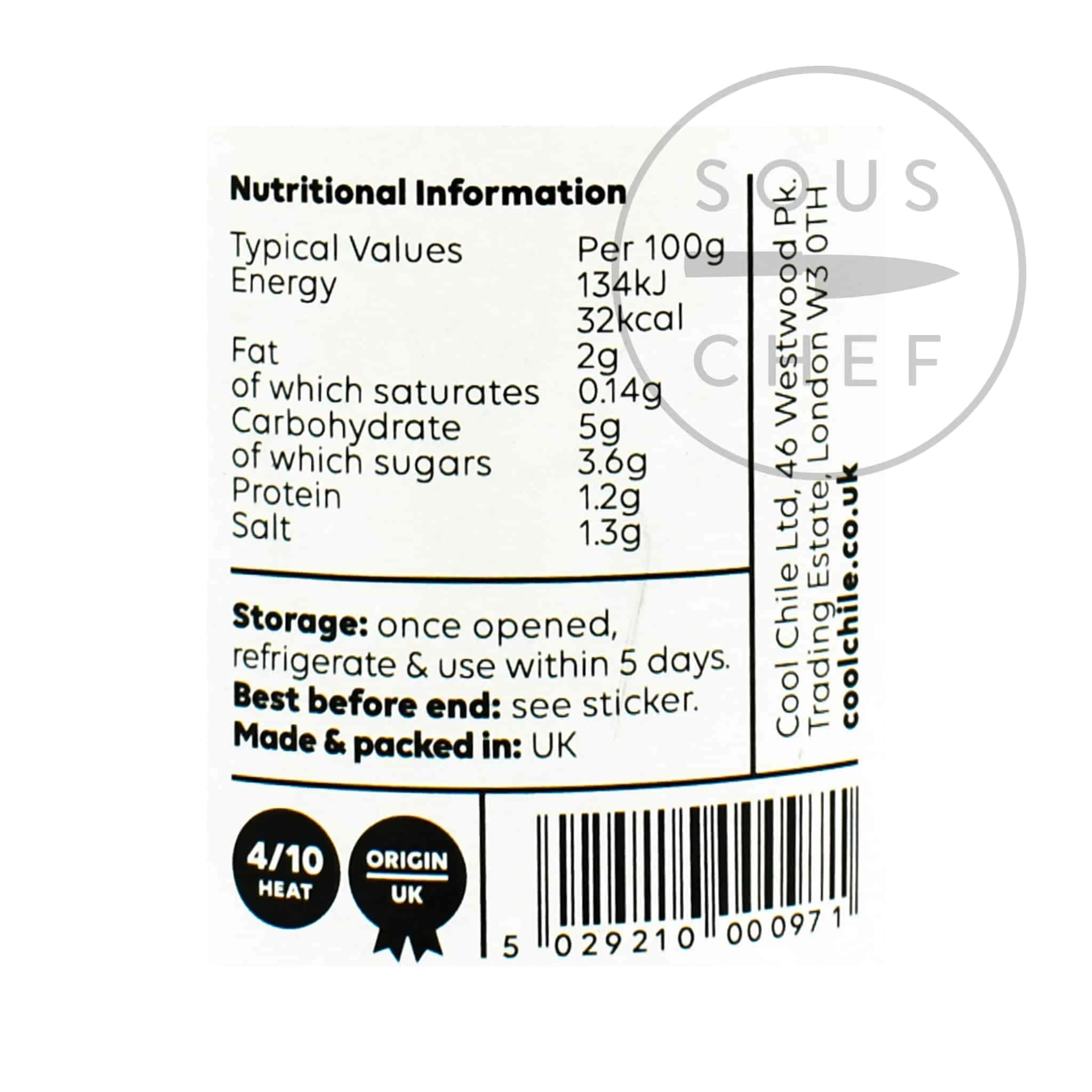 Cool Chile Co Tomatillo Salsa 260g Ingredients 5 Cool Chile Co Tomatillo Salsa 260g Ingredients – Image 3