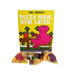 Mr Men And Little Miss Mr Greedy Jelly Pizza & Cola Bottles 100g
