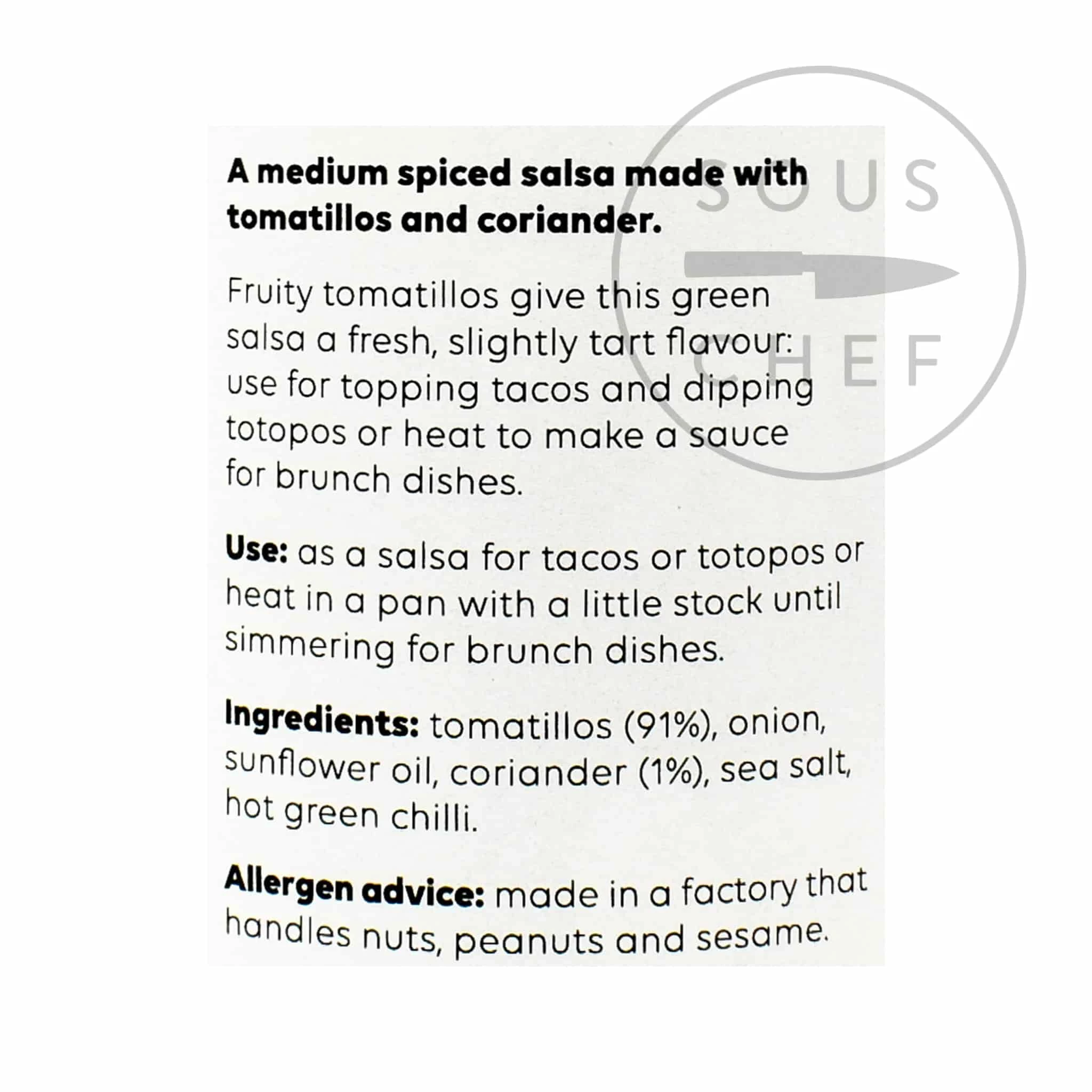 Cool Chile Co Tomatillo Salsa 260g Ingredients 4 Cool Chile Co Tomatillo Salsa 260g Ingredients – Image 2