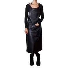Dutchdeluxes Extra Long Cuir Zipper Tablier En Noir Classique -Sous Chef Boutique DD0038 1