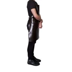 Dutchdeluxes Tablier BBQ En Cuir En Bronze Métallisé 7 Dutchdeluxes Tablier BBQ En Cuir En Bronze Métallisé -Sous Chef Boutique DD0041 DutchdeluxesLeatherBBQAproninMetallicBronze side