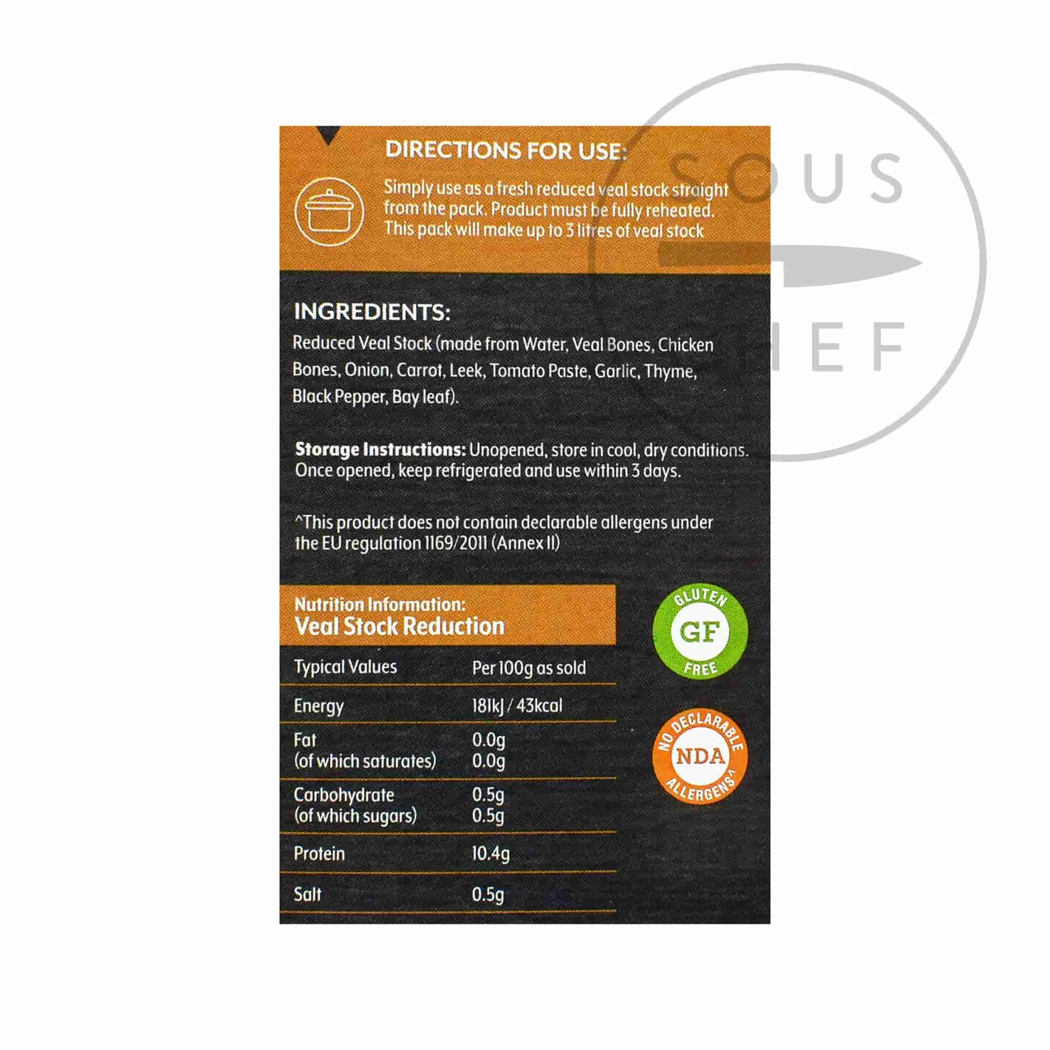 Ingredients Essential Cuisine Signature Veal Stock Reduction 1 Litre 4 Ingredients Essential Cuisine Signature Veal Stock Reduction 1 Litre – Image 2