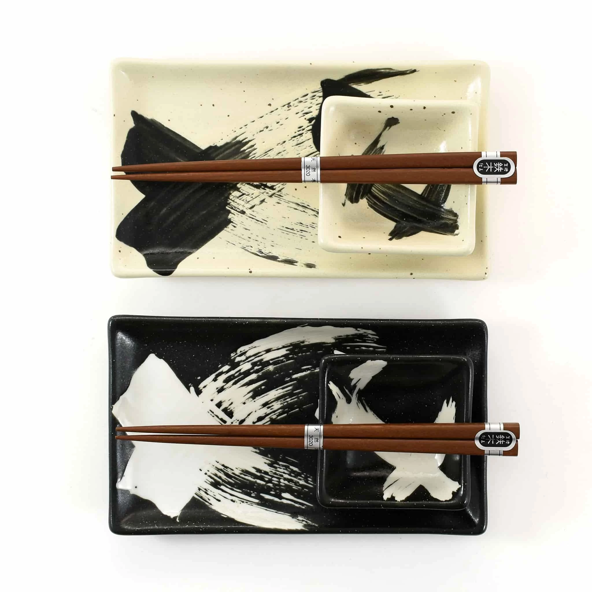 Kiji Stoneware & Ceramics Kiji Stoneware & Céramique Kuro To Shiro Sushi Ensemble De Service 4 Kiji Stoneware & Ceramics Kiji Stoneware & Céramique Kuro To Shiro Sushi Ensemble De Service – Image 2