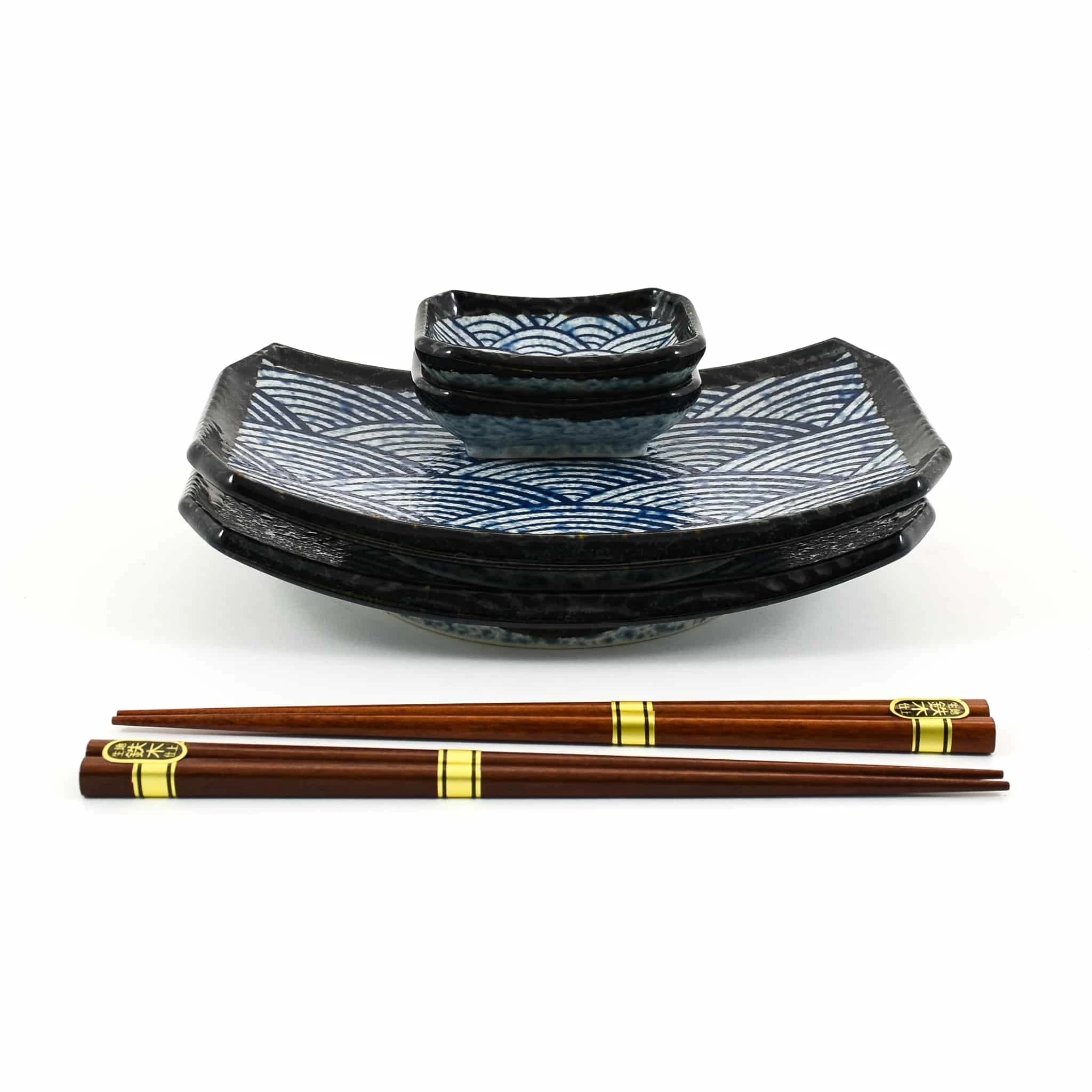 Kiji Stoneware & Ceramics Kiji Stoneware & Céramique Vaisselle Blue Wave Sushi Service Set 5 Kiji Stoneware & Ceramics Kiji Stoneware & Céramique Vaisselle Blue Wave Sushi Service Set – Image 3