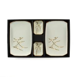 Kiji Stoneware & Ceramics Kiji Stoneware & Céramique Sakura Blossom Sushi Ensemble De Service Articles De Table -Sous Chef Boutique EM0039 SakuraBlossomSushiSet ver1