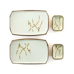 Kiji Stoneware & Ceramics Kiji Stoneware & Céramique Sakura Blossom Sushi Ensemble De Service Articles De Table