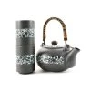 Kiji Stoneware & Ceramics Kiji Stoneware & Ceramics Black Floral Tea Set 500ml Vaisselle 2 Kiji Stoneware & Ceramics Kiji Stoneware & Ceramics Black Floral Tea Set 500ml Vaisselle -Sous Chef Boutique EM0041 BlackFloralTeaSet500ml