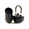 Kiji Stoneware & Ceramics Kiji Stoneware & Ceramics Black Glaze Tea Set 600ml Tableware 2 Kiji Stoneware & Ceramics Kiji Stoneware & Ceramics Black Glaze Tea Set 600ml Tableware -Sous Chef Boutique EM0042 BlackGlazeTeaSet600ml front2