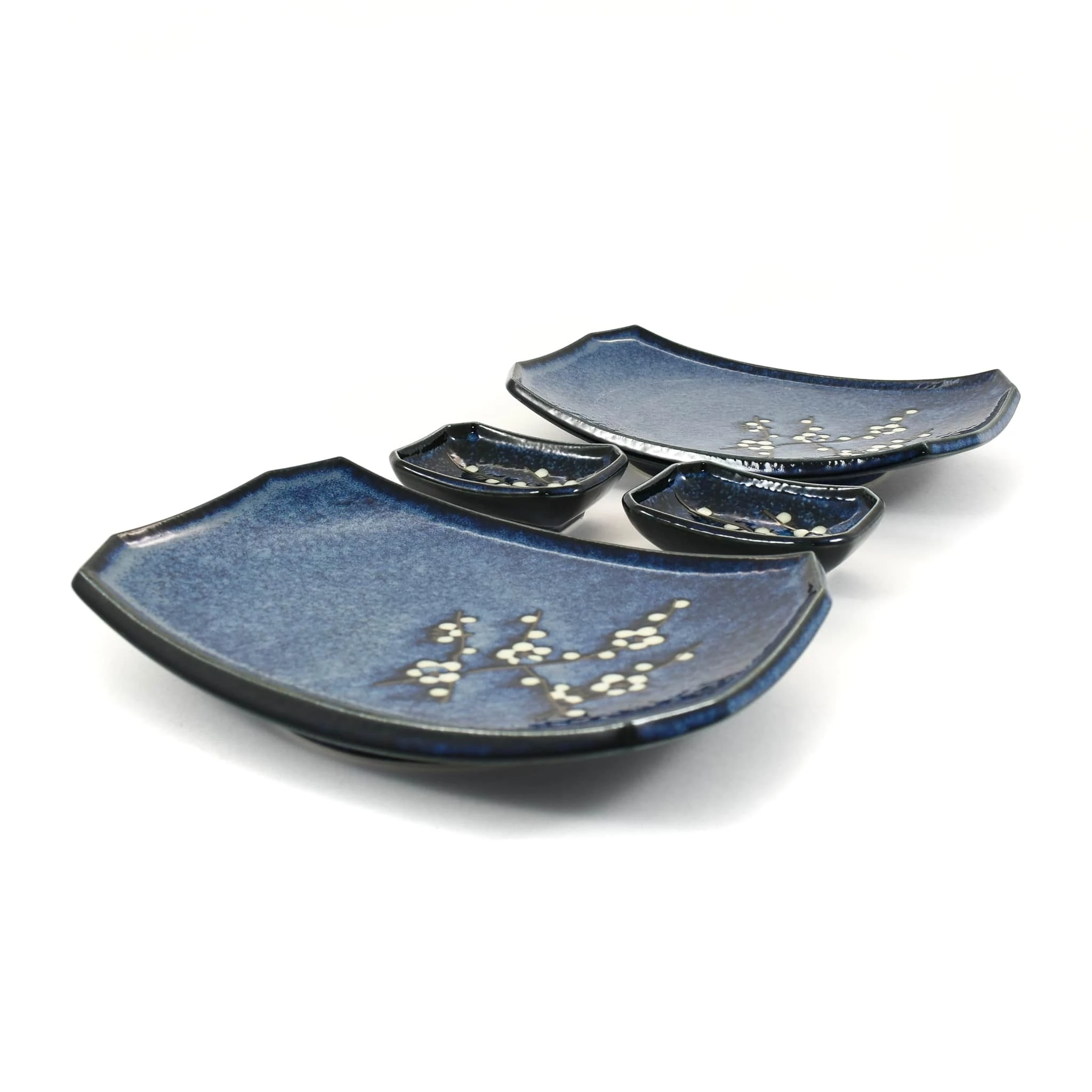 Kiji Stoneware & Ceramics Kiji Stoneware & Céramique Bleu Sakura Sushi Set De Service 4 Kiji Stoneware & Ceramics Kiji Stoneware & Céramique Bleu Sakura Sushi Set De Service – Image 2