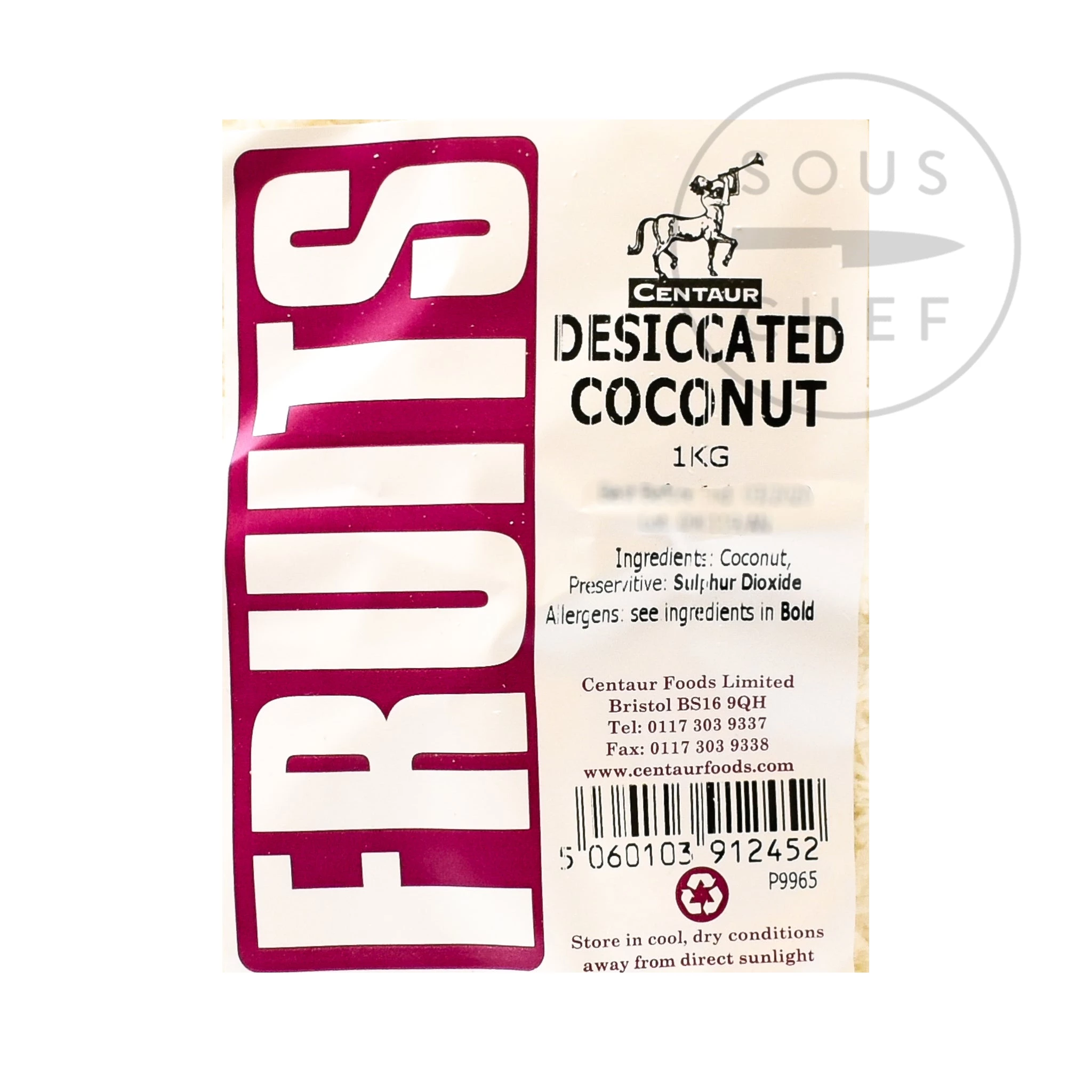 Centaur Desiccated Coconut 1kg Ingredients 4 Centaur Desiccated Coconut 1kg Ingredients – Image 2
