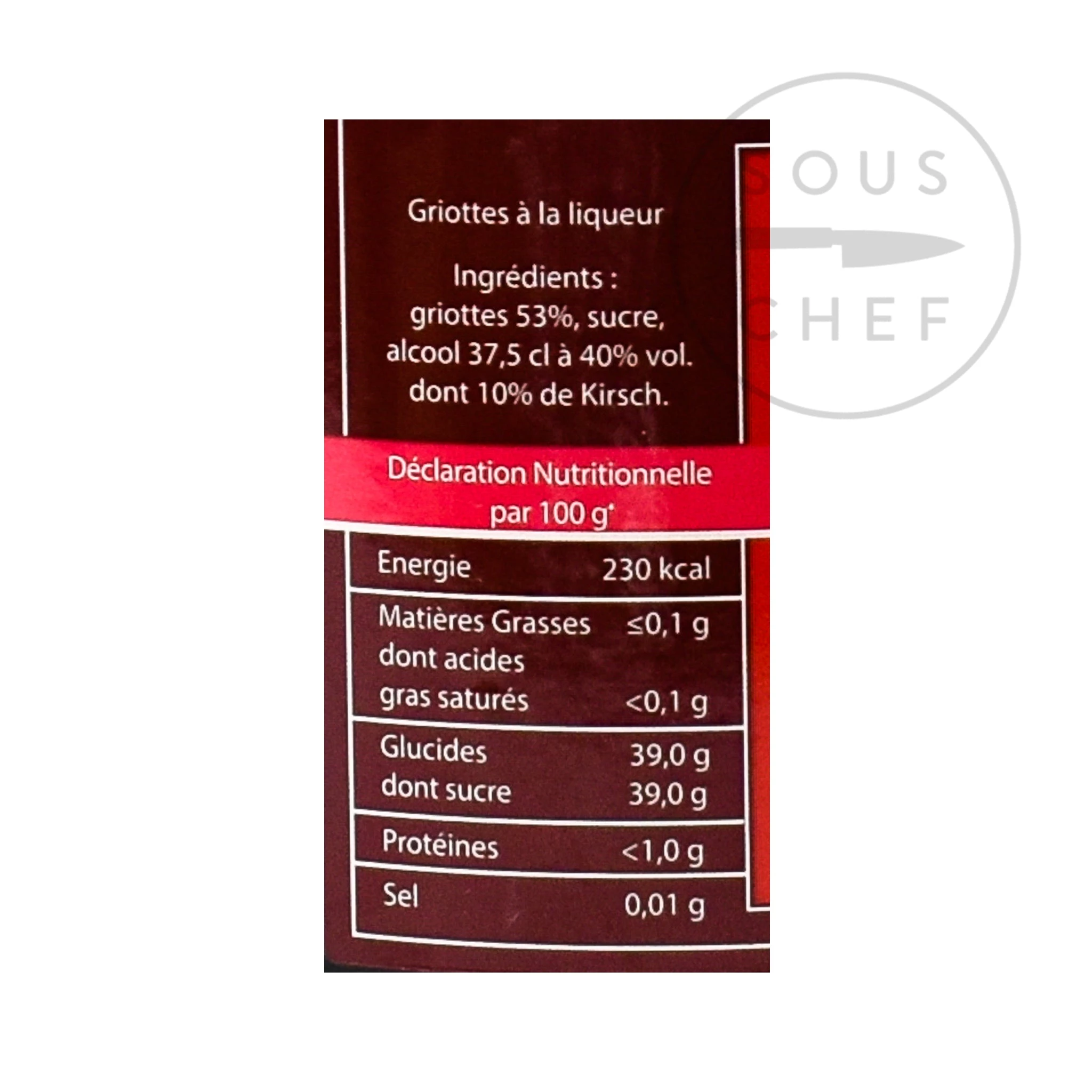 Centaur Griottines (15%) 1 Litre Ingredients 4 Centaur Griottines (15%) 1 Litre Ingredients – Image 2