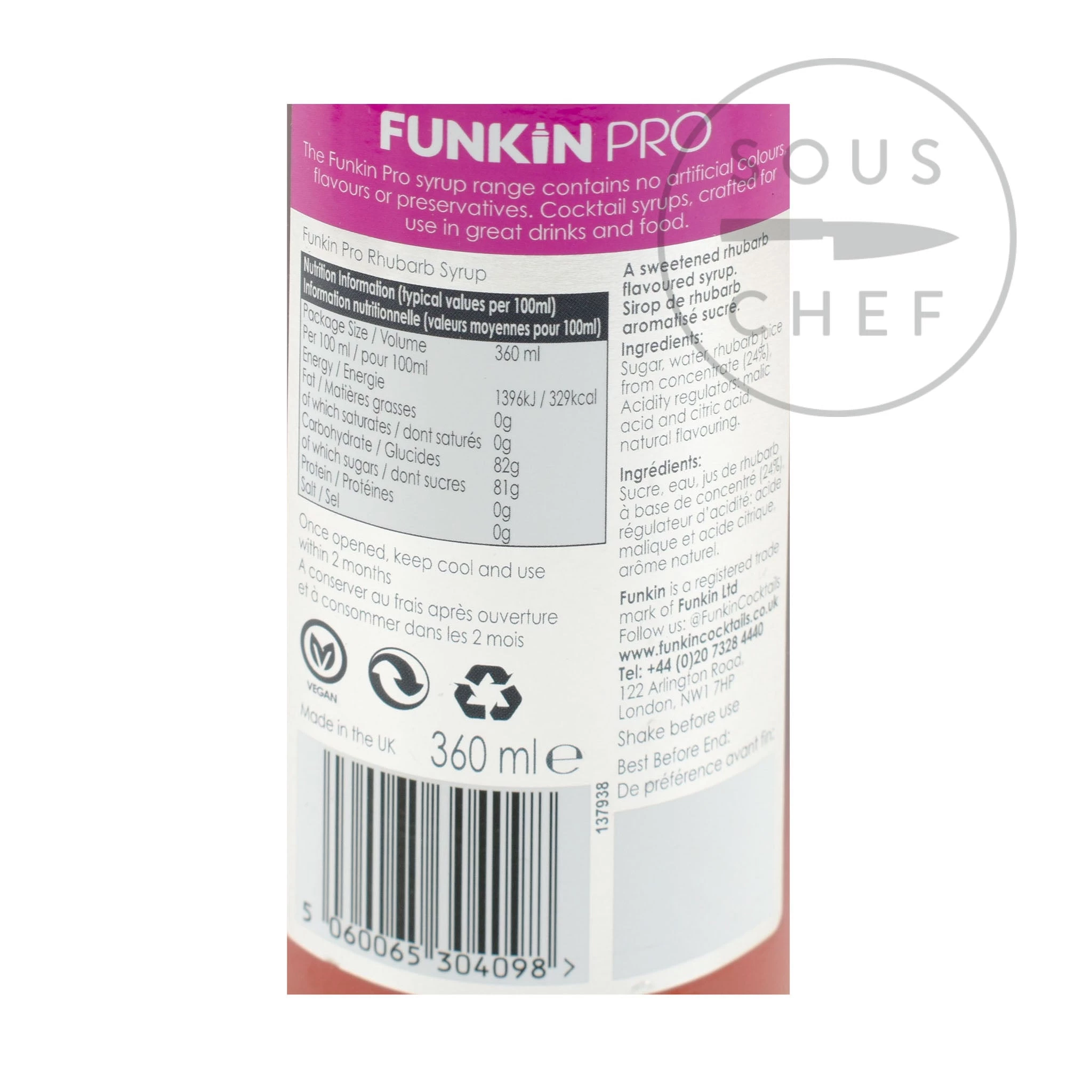 Funkin Rhubarb Sirop 360ml 4 Funkin Rhubarb Sirop 360ml – Image 2