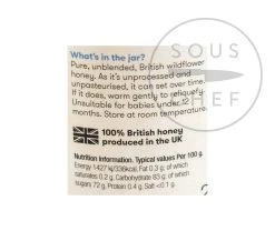 Black Bee Honey Miel De L'abeille Noire Miel De L'été Britannique 227g Ingrédients -Sous Chef Boutique HO0002 BlackBeeBritishSummerHoney227gnutrition