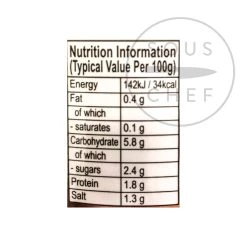 HN Kimchi 369g 9 HN Kimchi 369g -Sous Chef Boutique ID0027 Kimchi369g nutrition 2