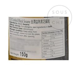 CJI Ingrédients Chinois Graines De Sésame Noir Grillées 150g -Sous Chef Boutique ID0045 ToastedBlackSesameSeeds150g 2