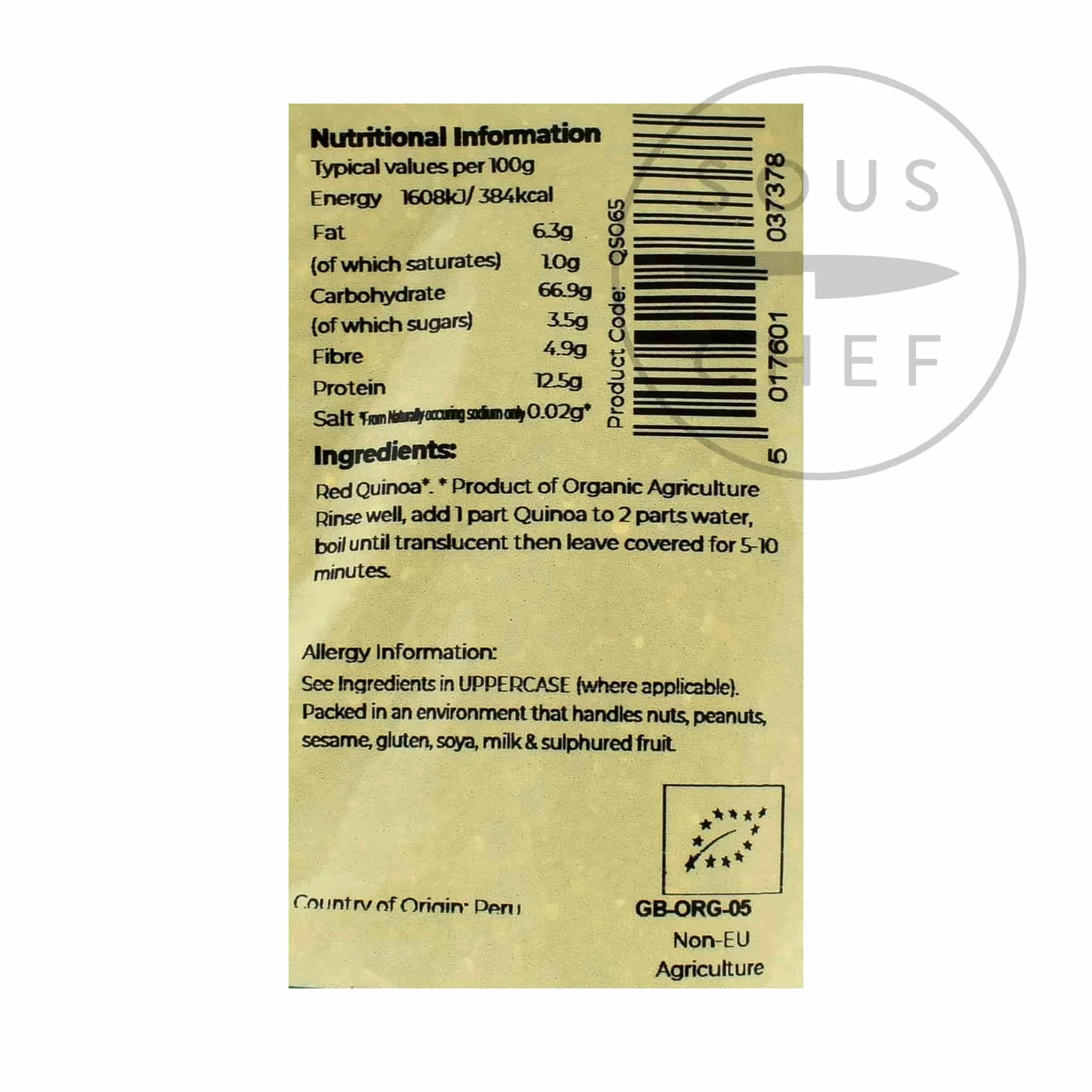 Suma Organic Red Quinoa 500g Ingredients 4 Suma Organic Red Quinoa 500g Ingredients – Image 2