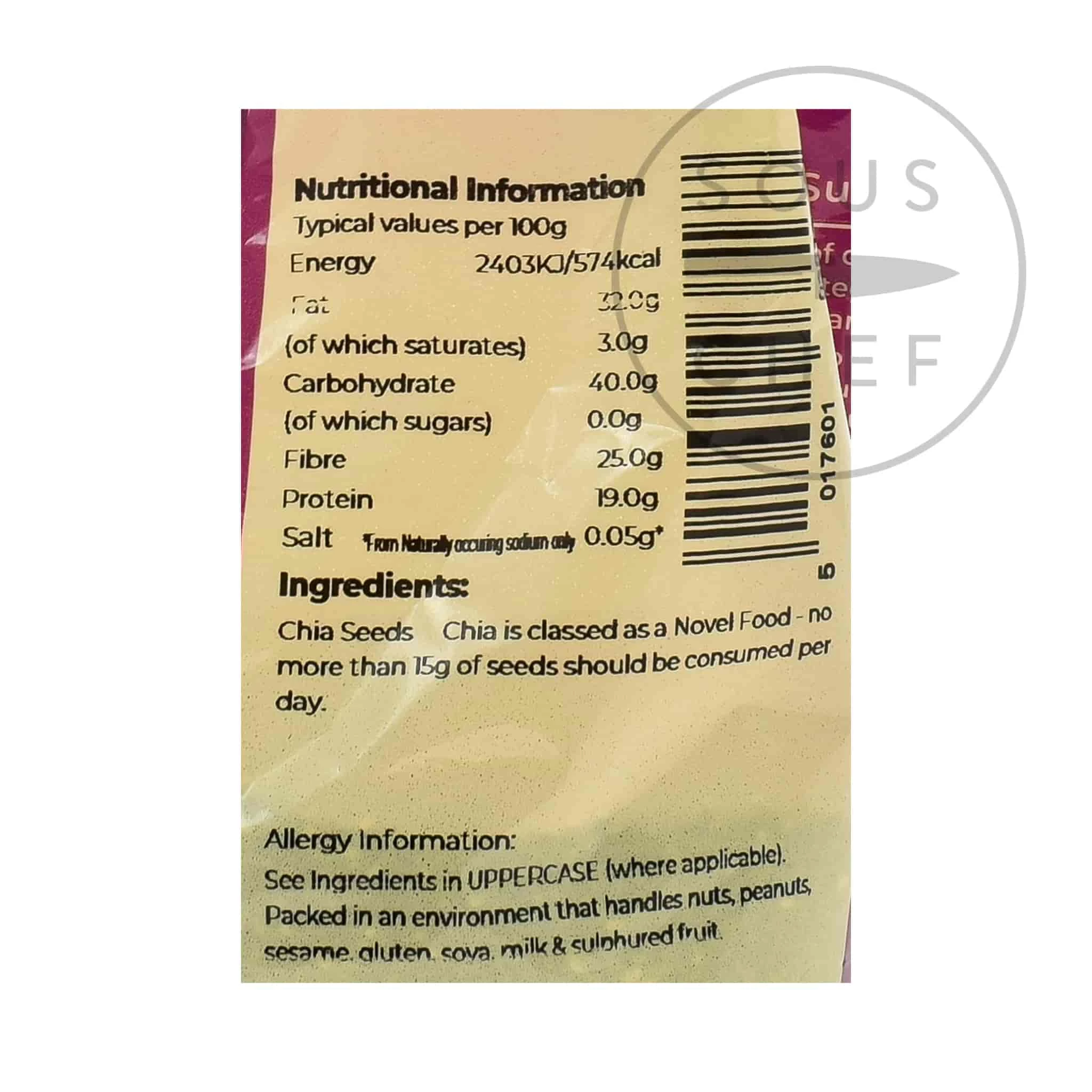 Suma Foods Chia Seeds 250g 4 Suma Foods Chia Seeds 250g – Image 3