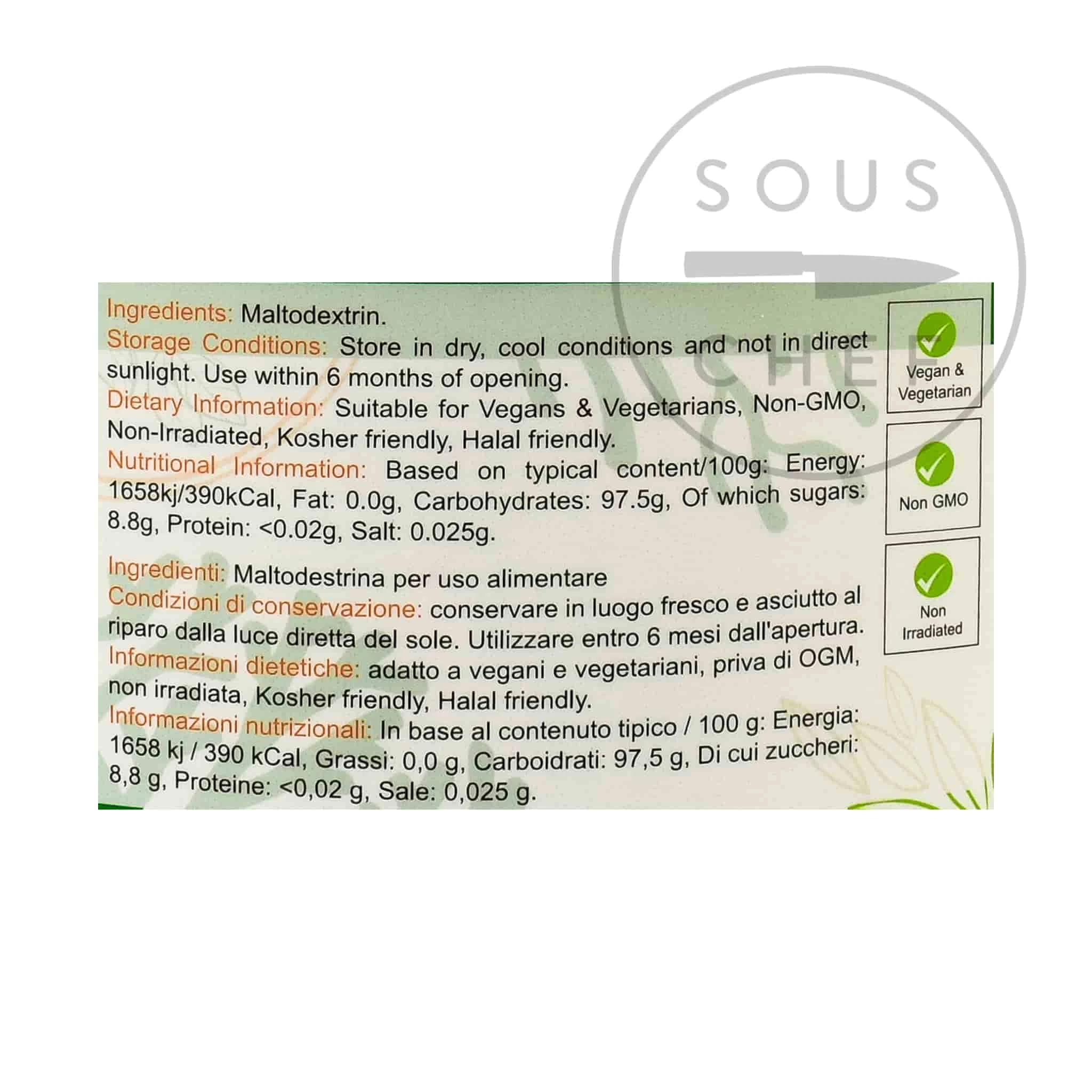 Special Ingredients Maltodextrin 1kg Ingredients 4 Special Ingredients Maltodextrin 1kg Ingredients – Image 2