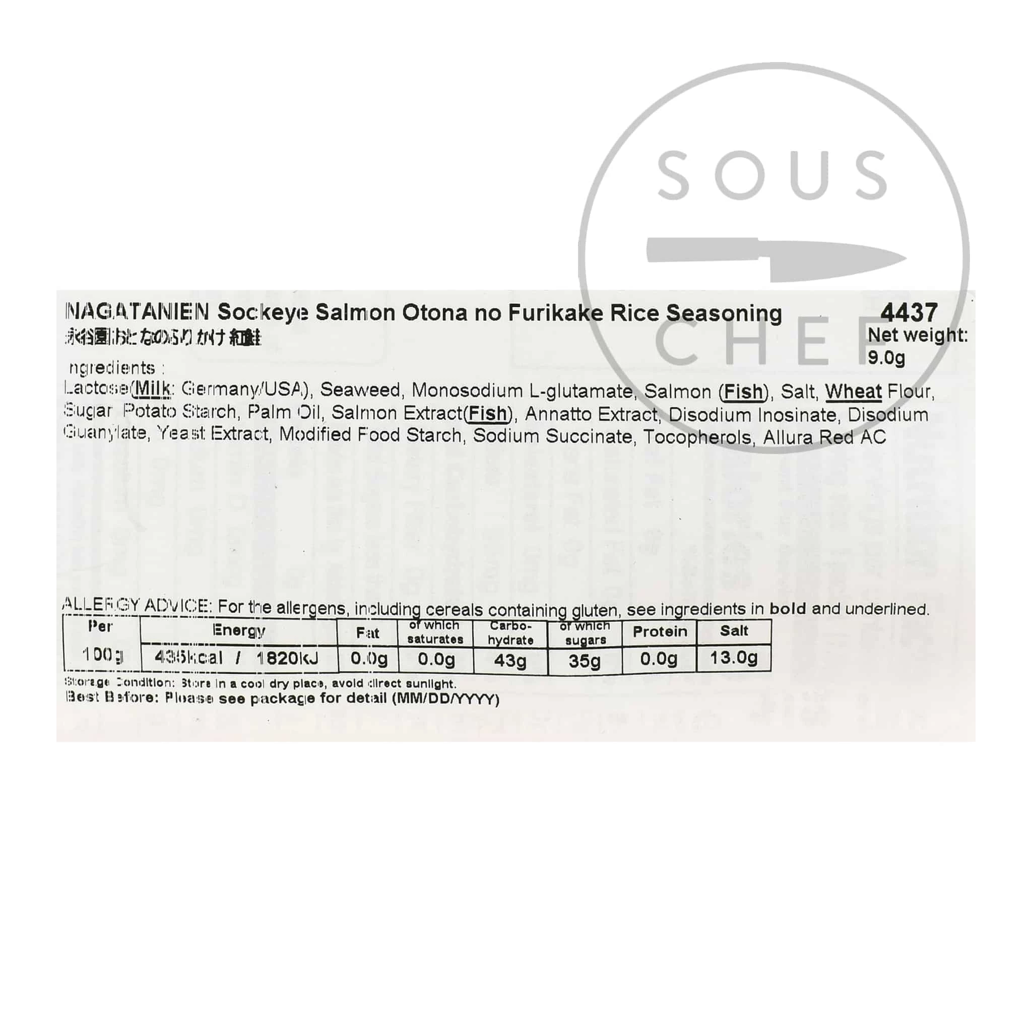 NAGATANIEN Otonano Salmon Furikake Rice Seasoning, 5 Sachets Ingredients 4 NAGATANIEN Otonano Salmon Furikake Rice Seasoning, 5 Sachets Ingredients – Image 2