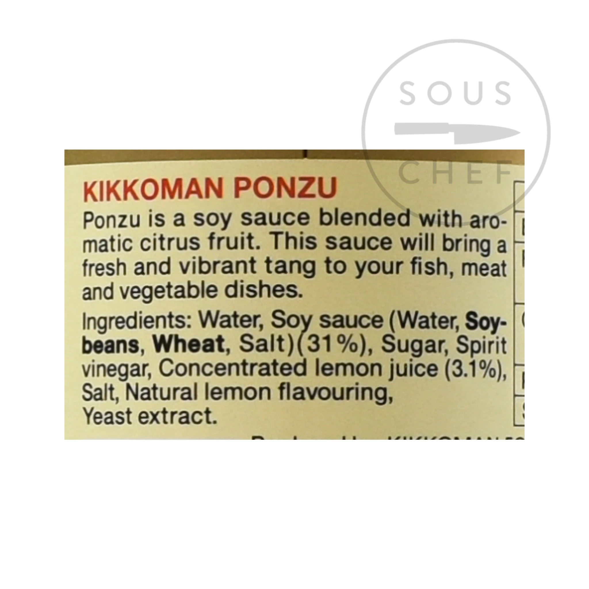 Ingredients Kikkoman Ponzu Sauce 1l 4 Ingredients Kikkoman Ponzu Sauce 1l – Image 2