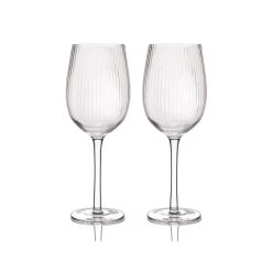 BarCraft Vaisselle à Vin Côtelé 450ml Ensemble De 2