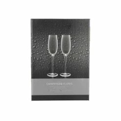 Flûtes De Champagne Côtelées BarCraft 220ml Lot De 2 -Sous Chef Boutique KI0082 RibbedChampagneFlutes220mlSetof2 box2
