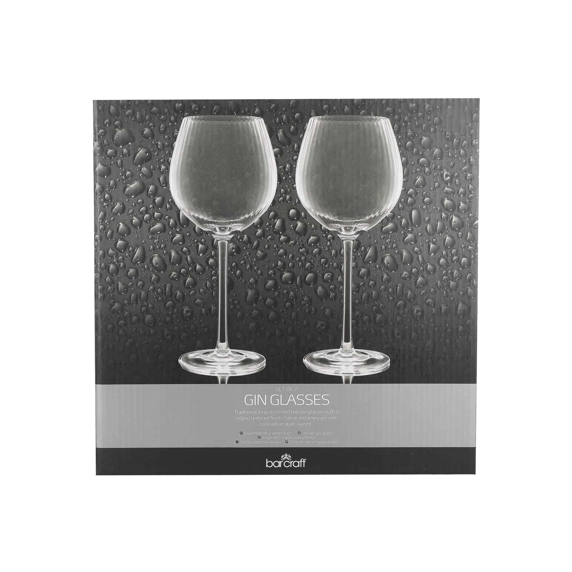 BarCraft Vaisselle Côtelée Gin Coupe En Verre 550ml Ensemble De 2 5 BarCraft Vaisselle Côtelée Gin Coupe En Verre 550ml Ensemble De 2 – Image 3