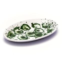 Kapka éclaboussure Madness Enamel Plaque De Service Ovale Vert 31cm