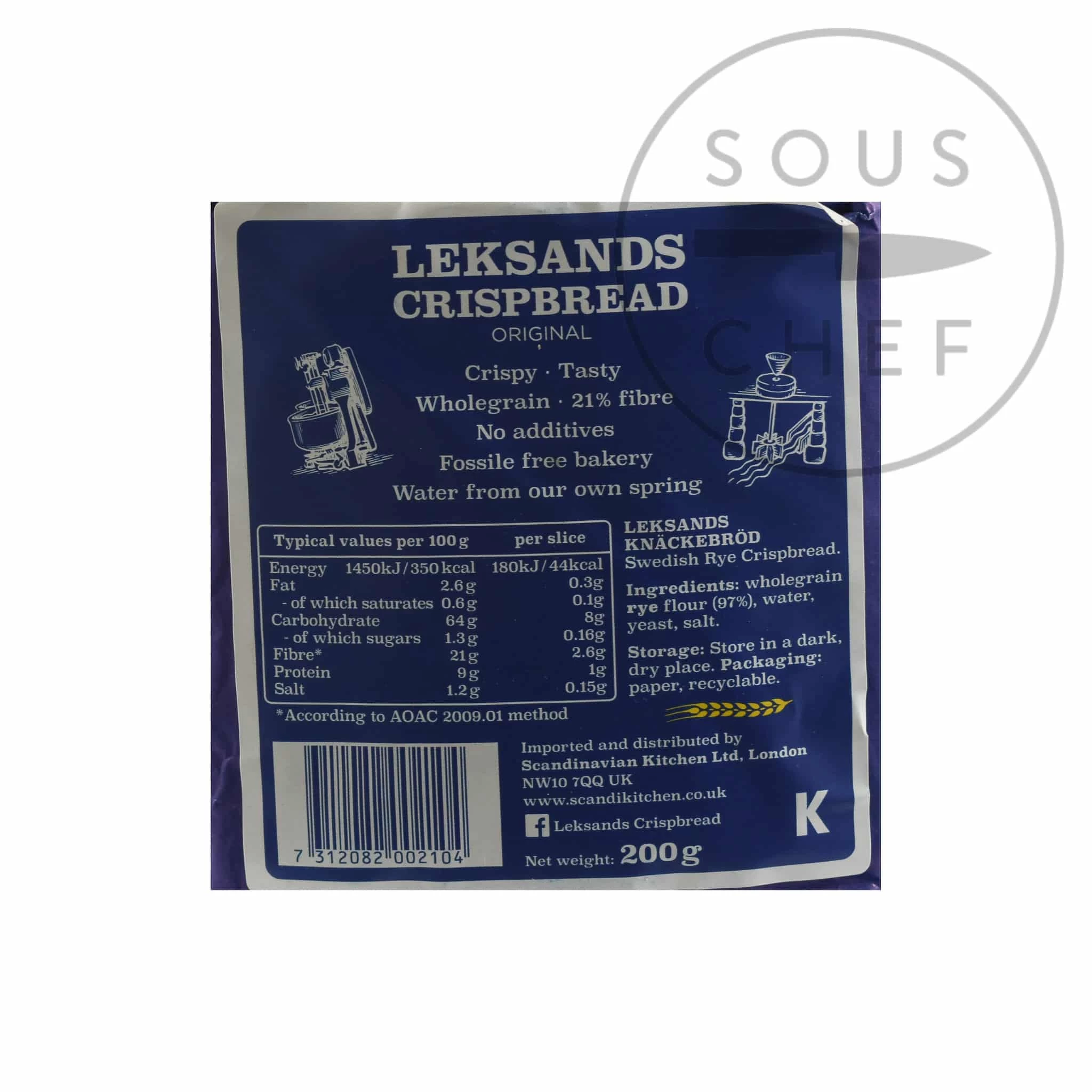 Leksands Original Rye Crispbread 200g Ingredients 4 Leksands Original Rye Crispbread 200g Ingredients â Image 2