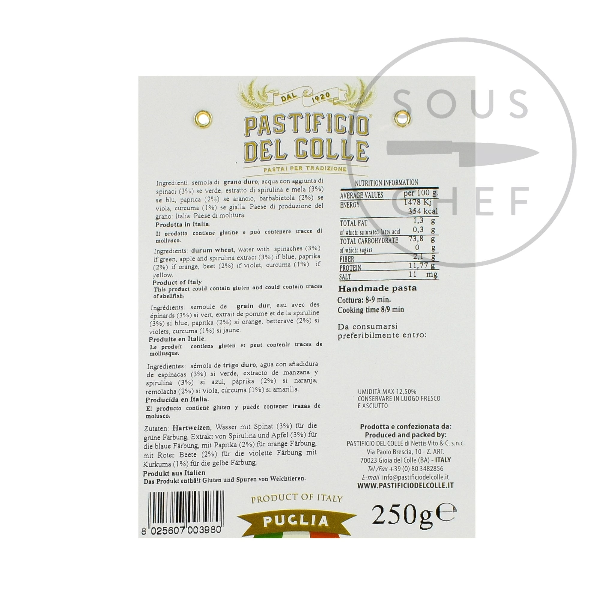 Pastificio Del Colle Rainbow Striped Farfalle 250g 5 Pastificio Del Colle Rainbow Striped Farfalle 250g – Image 3