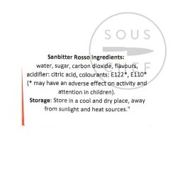 Ingrédients Sanbitter Rosso - 10 Bouteilles 7 Ingrédients Sanbitter Rosso - 10 Bouteilles -Sous Chef Boutique MC0116 SanbitterRosso 10Bottles nutrition