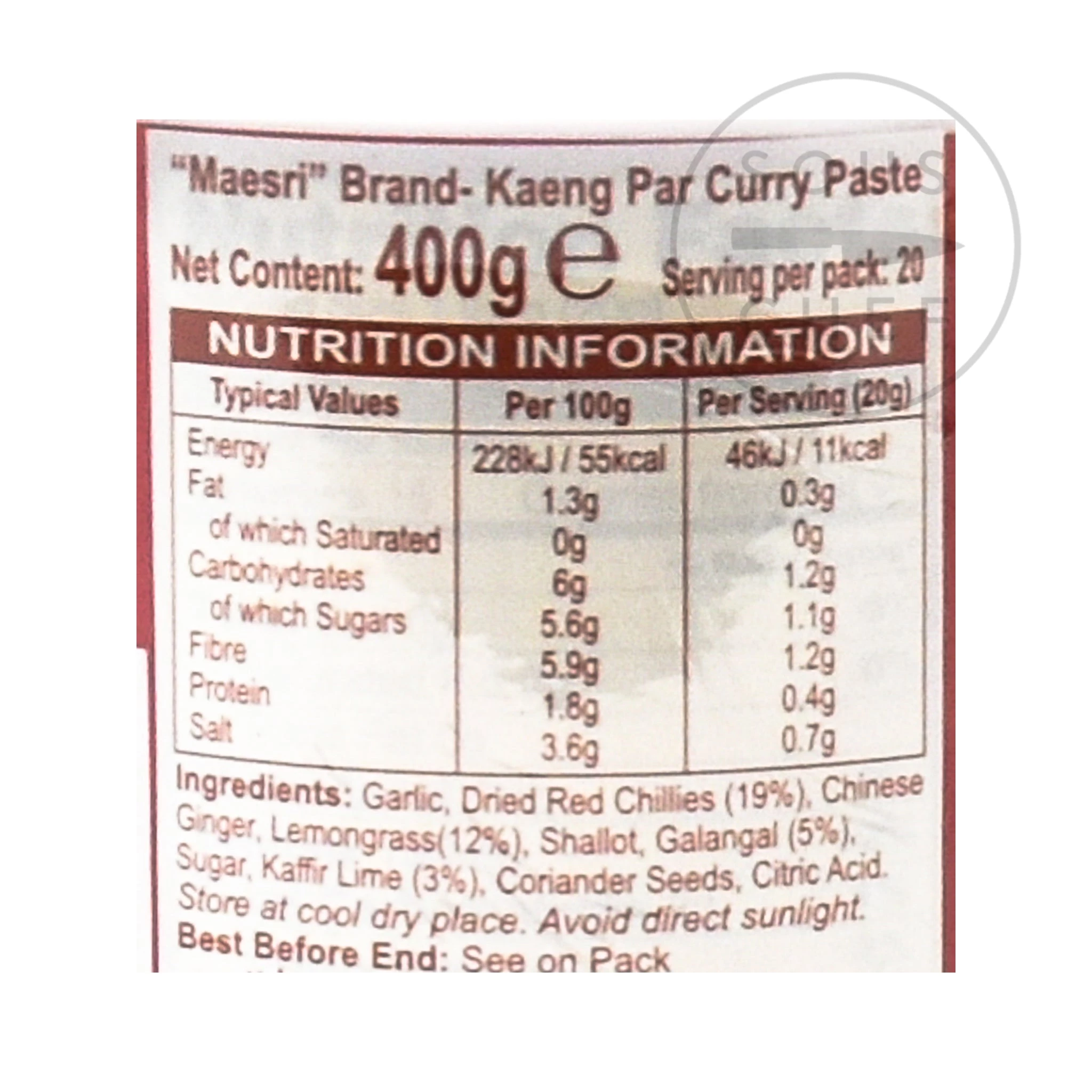 Ingredients Mae Sri Thai Jungle Curry Paste - Kaeng Par 400g 5 Ingredients Mae Sri Thai Jungle Curry Paste - Kaeng Par 400g – Image 3