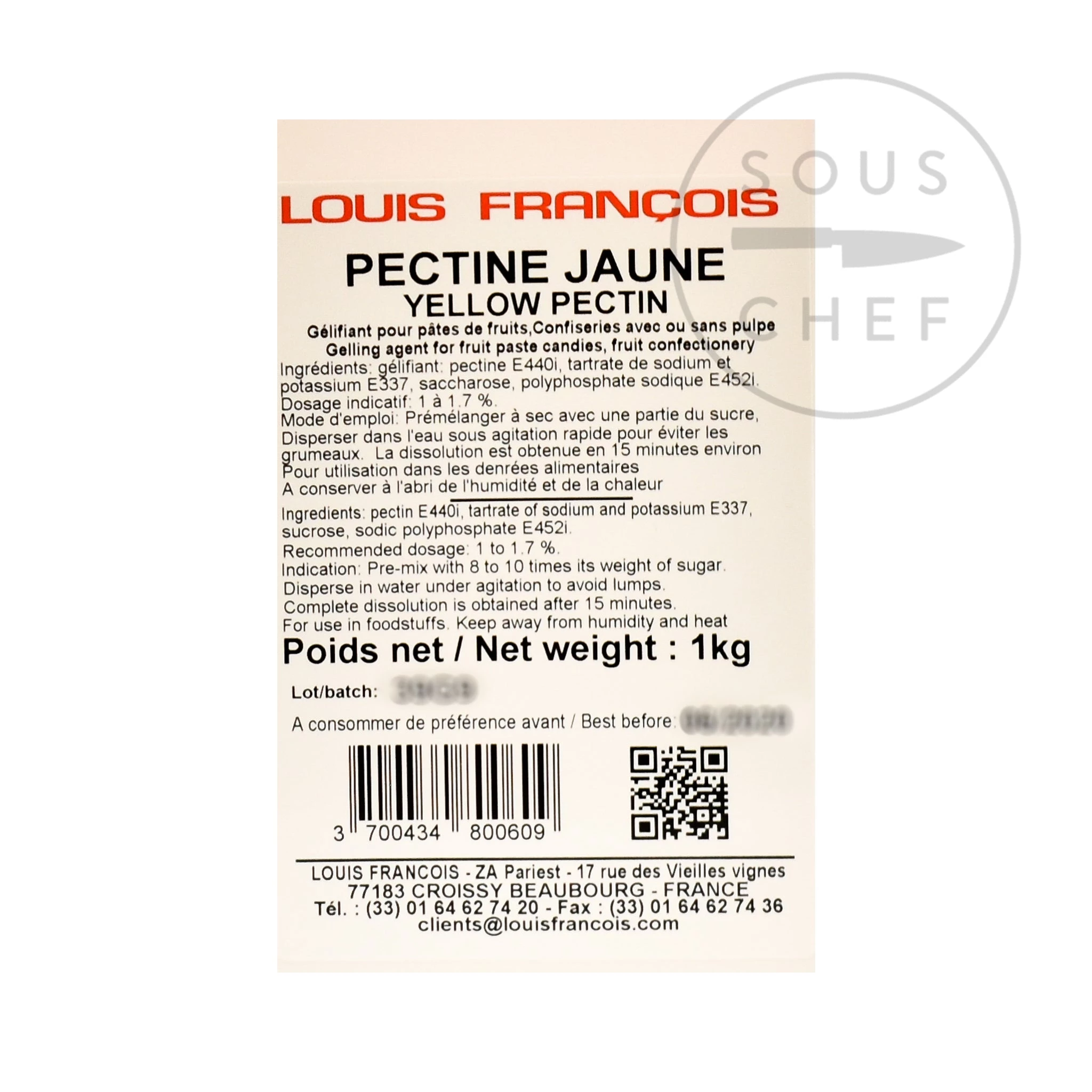 Louis Francois Yellow Pectin 1kg 5 Louis Francois Yellow Pectin 1kg – Image 3