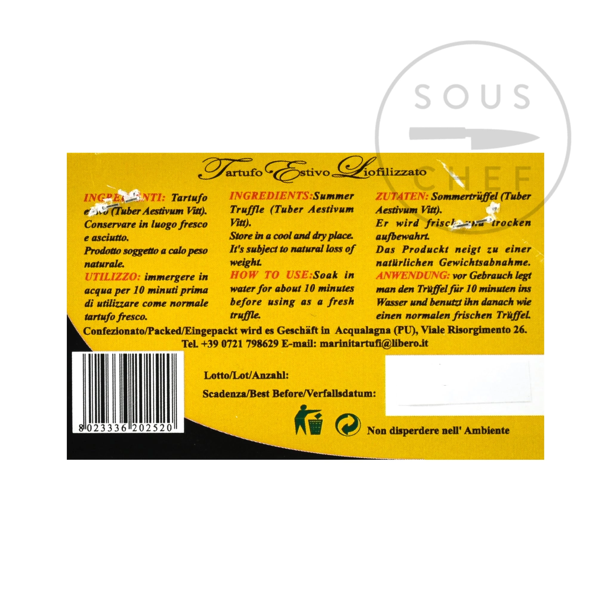 Marini Azzolini Freeze Truffe D'été Séchée 10g 4 Marini Azzolini Freeze Truffe D'été Séchée 10g – Image 2