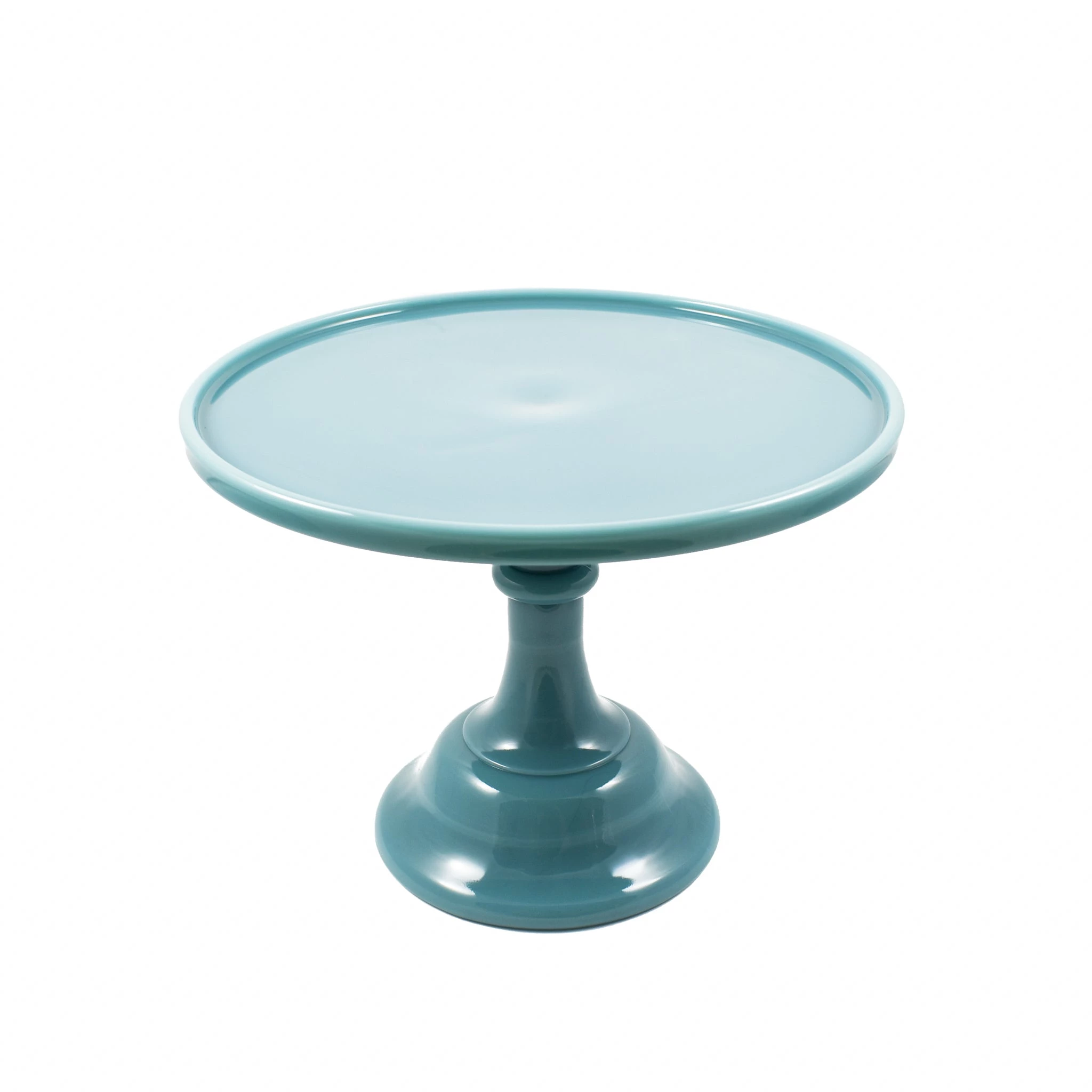 Mosser Glass Georgia Blue Milk Glass Cake Stand 10" Vaisselle 3 Mosser Glass Georgia Blue Milk Glass Cake Stand 10" Vaisselle