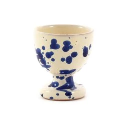 Puglia Handmade Puglia Articles De Table Faits à La Main Puglia Blue Splatter Egg Cup