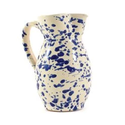 Puglia Handmade Puglia Pitcher à éclaboussures Bleues