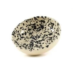 Puglia Handmade Puglia Pouilles Faites à La Main Black Splatter Bowl 19cm -Sous Chef Boutique NC0021 PugliaBowl19cmBlack2