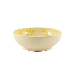 Puglia Handmade Puglia Articles De Table Faits à La Main Puglia Yellow Splatter Bowl 19cm