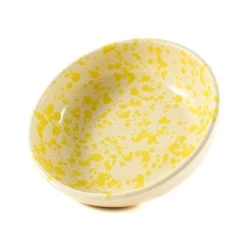 Puglia Handmade Puglia Articles De Table Faits à La Main Puglia Yellow Splatter Bowl 19cm -Sous Chef Boutique NC0034 PugliaYellowSplatterBowl19cm var2
