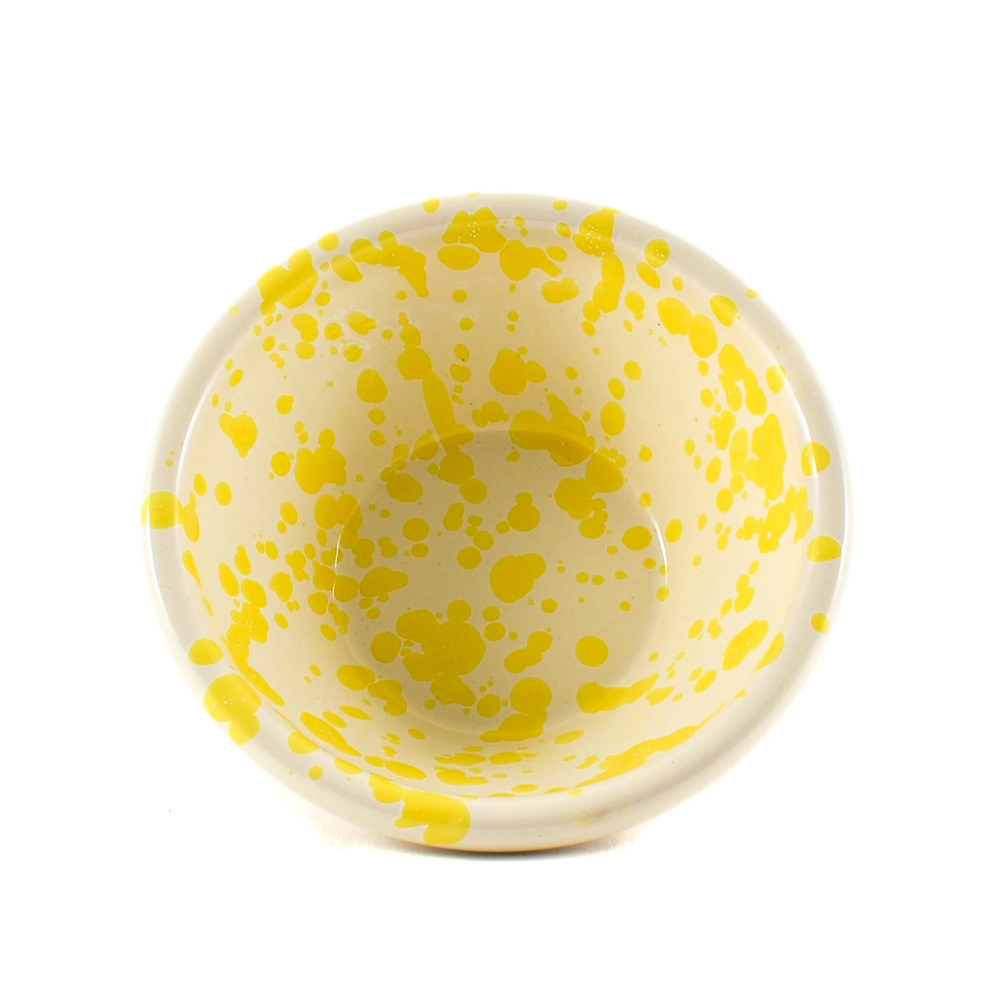 Puglia Handmade Puglia Articles De Table Faits à La Main Puglia Yellow Splatter Bowl 12cm 5 Puglia Handmade Puglia Articles De Table Faits à La Main Puglia Yellow Splatter Bowl 12cm – Image 3