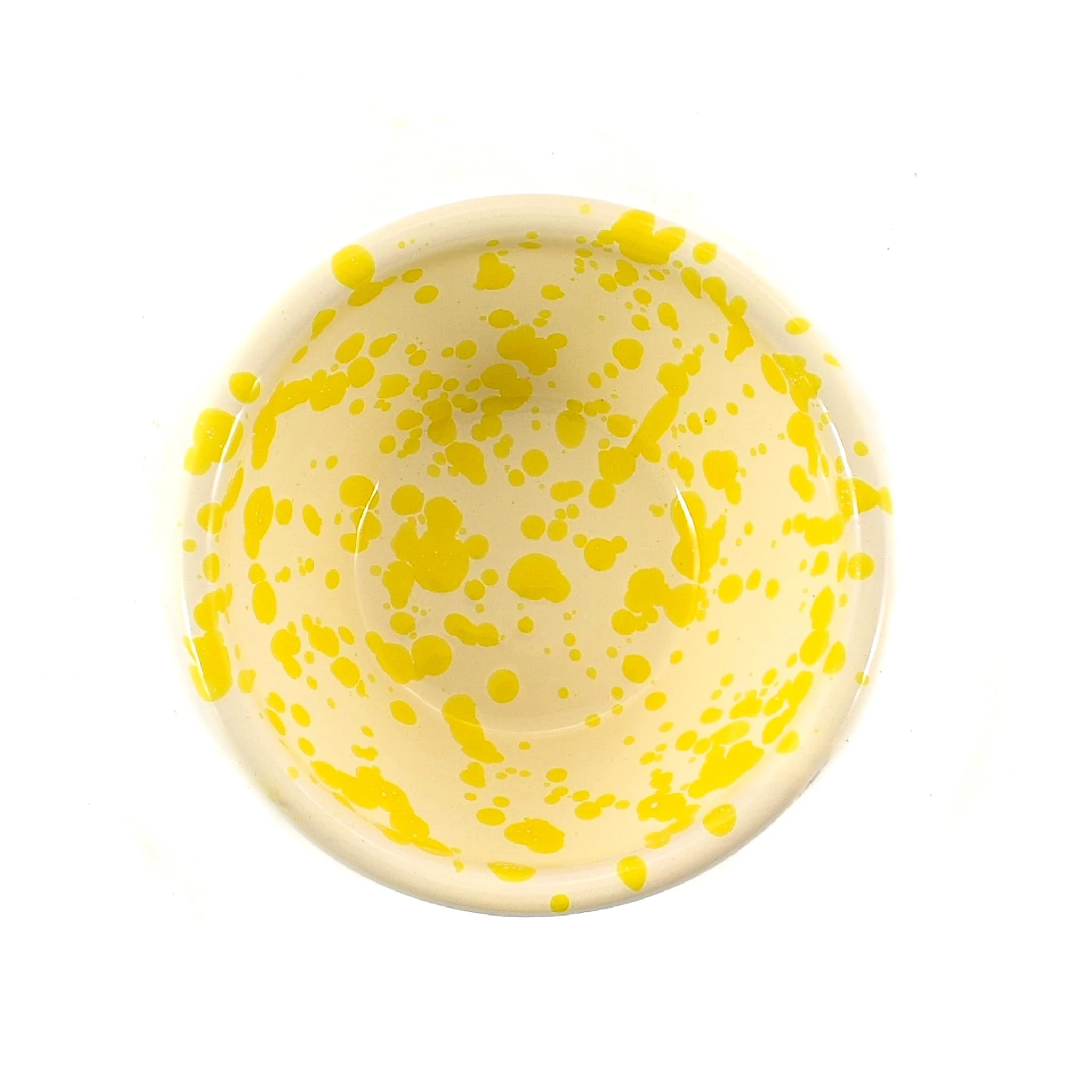 Puglia Handmade Puglia Articles De Table Faits à La Main Puglia Yellow Splatter Bowl 12cm 4 Puglia Handmade Puglia Articles De Table Faits à La Main Puglia Yellow Splatter Bowl 12cm – Image 2