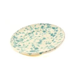 Puglia Handmade Puglia Pouilles Artisanales Aquamarine Plaque Latérale D'éclaboussure 19cm 8 Puglia Handmade Puglia Pouilles Artisanales Aquamarine Plaque Latérale D'éclaboussure 19cm -Sous Chef Boutique NC0047 PugliaAquamarineSplatterSidePlate19cm var2