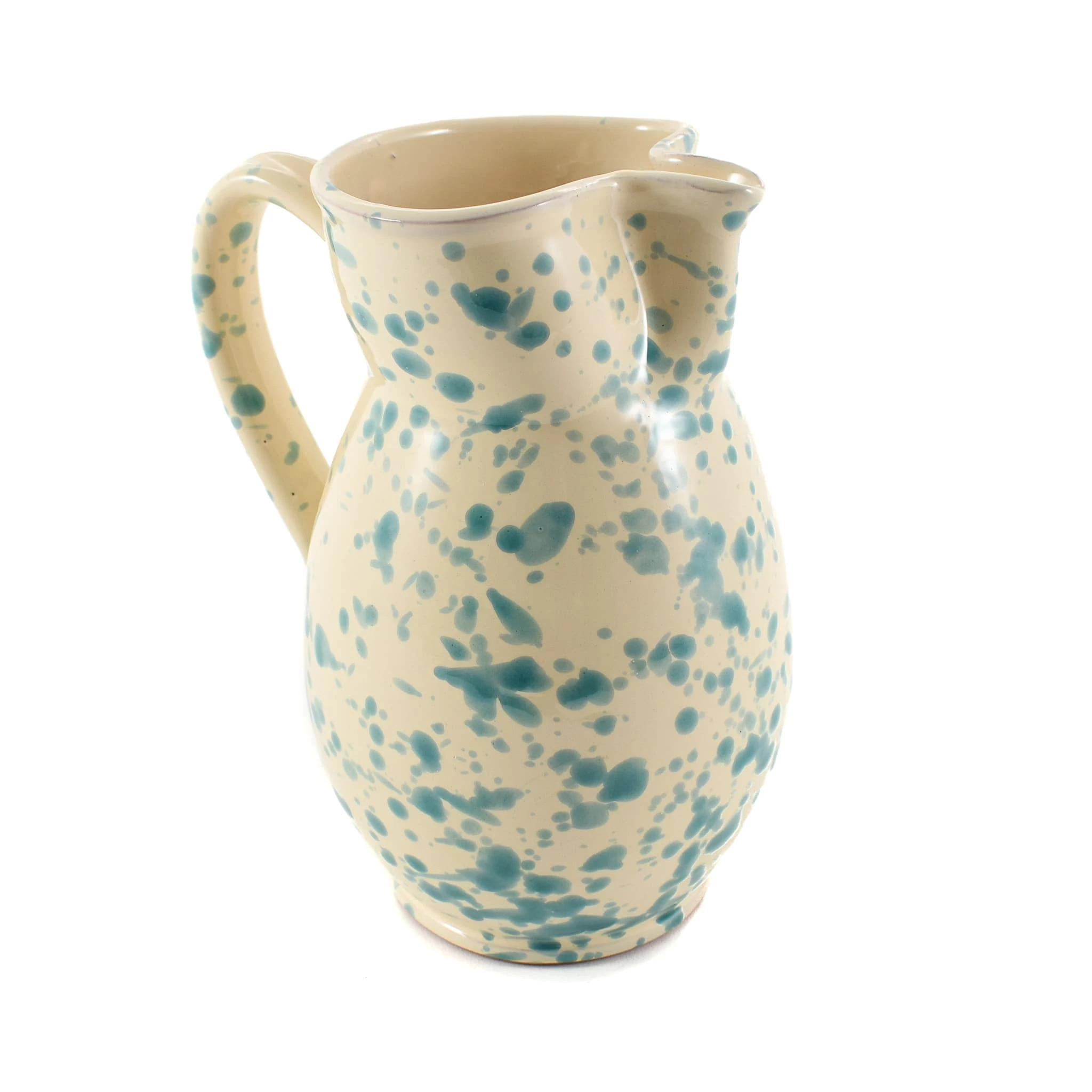 Puglia Handmade Pouilles Pouilles Artisanales Aquamarine Splatter Céramique Pitcher Vaisselle 4 Puglia Handmade Pouilles Pouilles Artisanales Aquamarine Splatter Céramique Pitcher Vaisselle – Image 2
